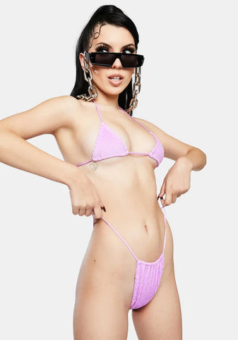 Purple Baby Corduroy Thong