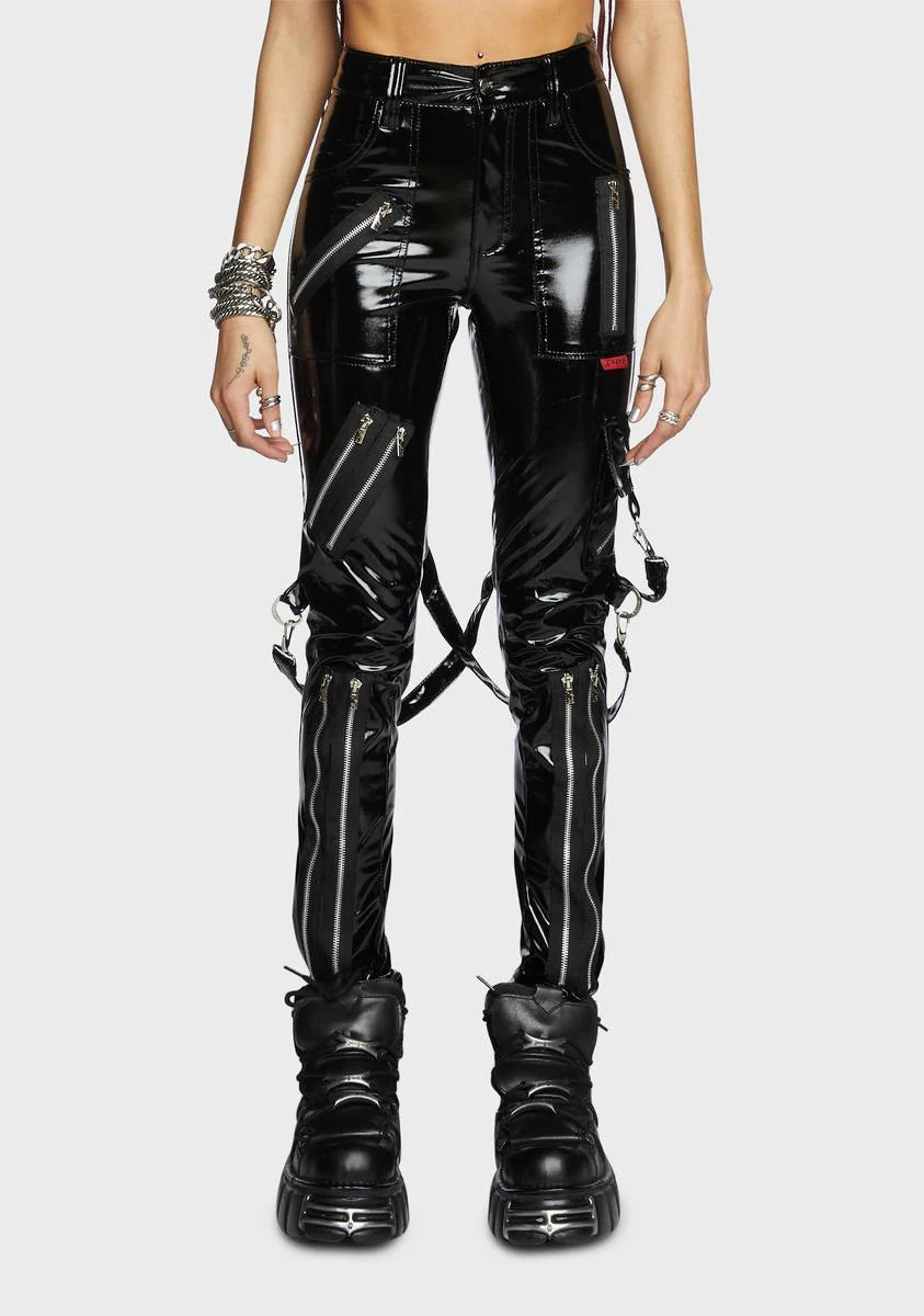 Black PVC Bondage Pants