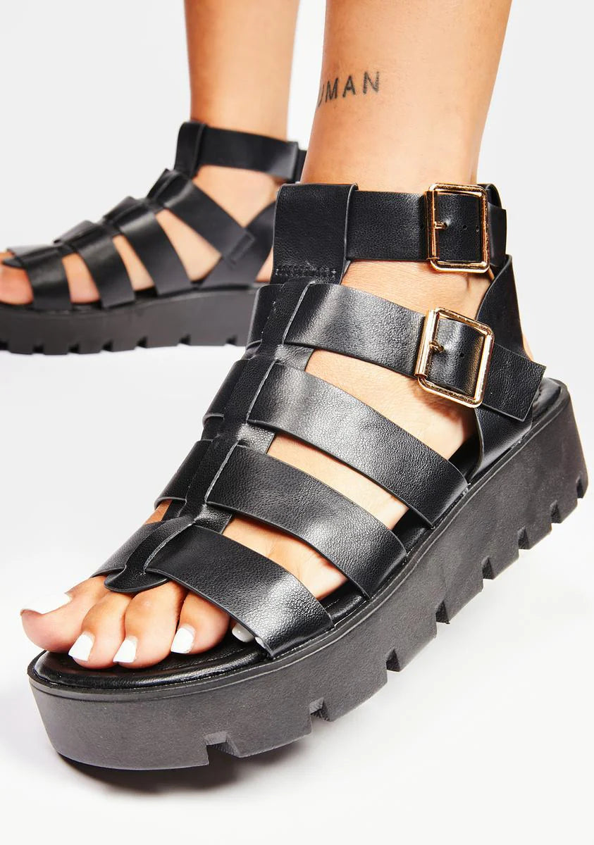 Ready For The Chase Platform Sandals