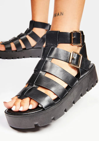 Ready For The Chase Platform Sandals