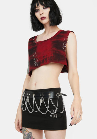 U Can't Come In Locket Chain Belt