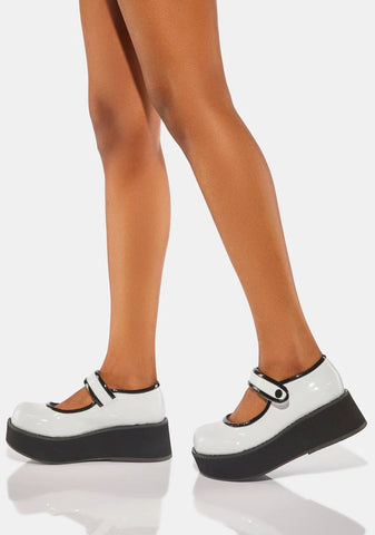 White Holographic Sprite-01 Mary Janes