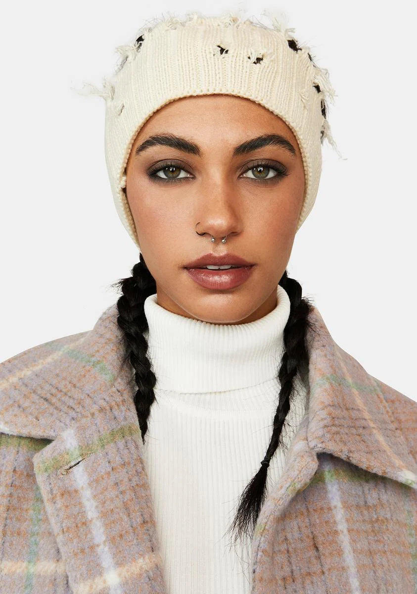 Atmosphere Beige Distressed Headband