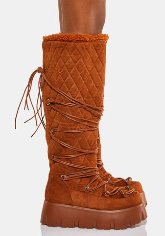 Russet To The Moon Platform Boots