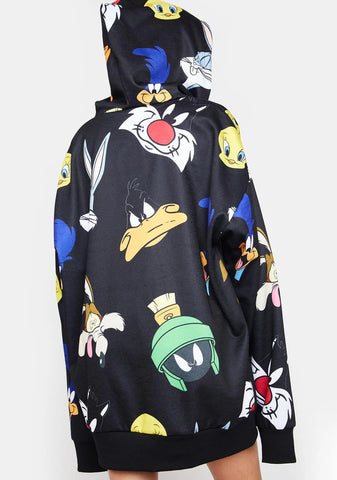 Tooning In Oversized Graphic Hoodie