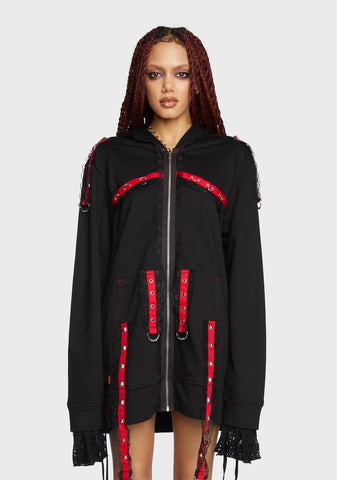 Midnight Zip-Up Strap Hoodie