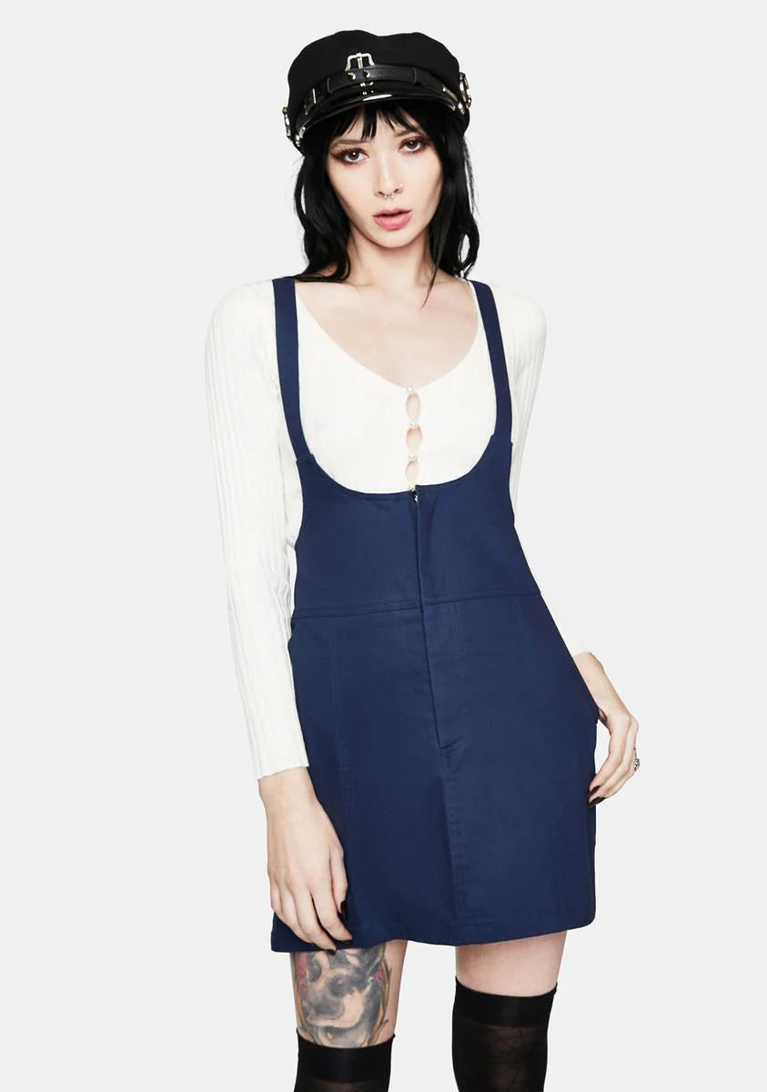 Denim A Kiss From You Pinafore Dress