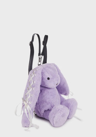 Lavender Cuddly Bunny Plush Backpack