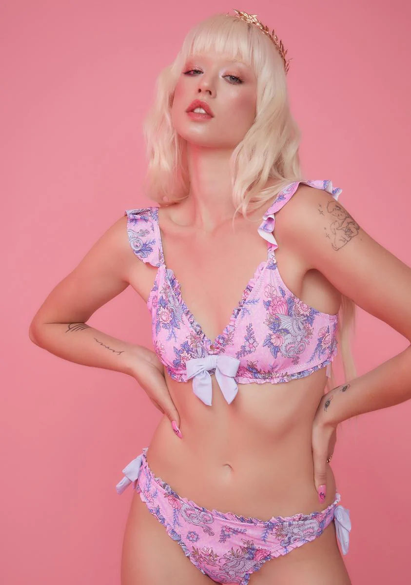 Are We Human Dragon Print Bikini Set