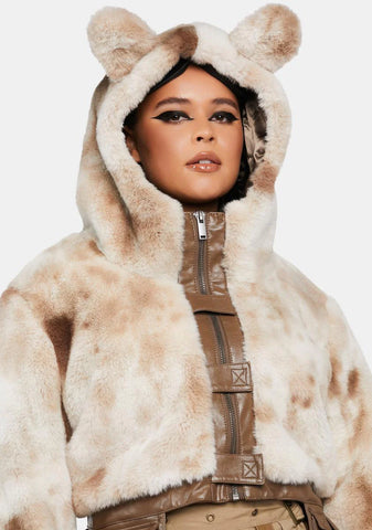 Plus Bear In Mind Faux Fur Jacket
