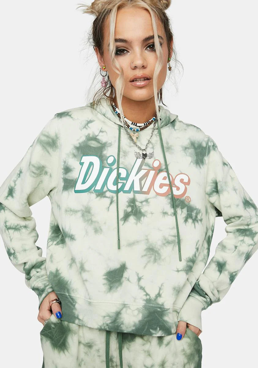 Green Tie Dye Logo Hoodie