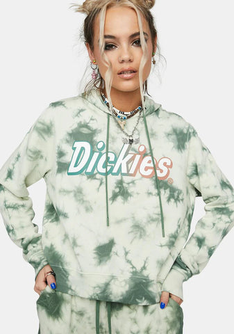 Green Tie Dye Logo Hoodie