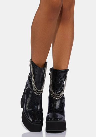 Arnor Heeled Croc Chain Boots