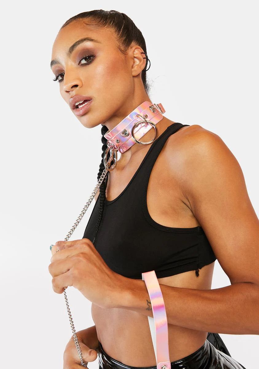 Sweet Grip On Reality Metallic Leash Choker
