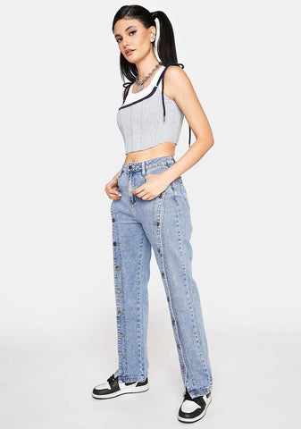 It's All Casual Button Jeans