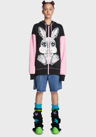Bunny Haze Graphic Hoodie