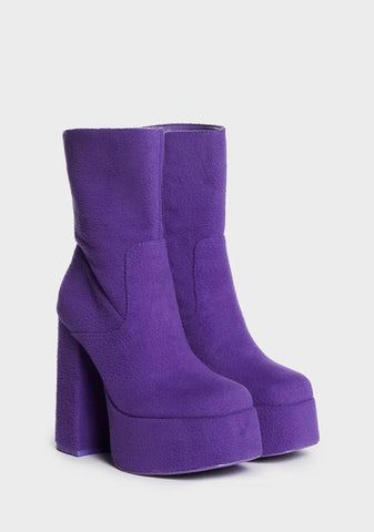x Teletubbies Purple Platform Boots