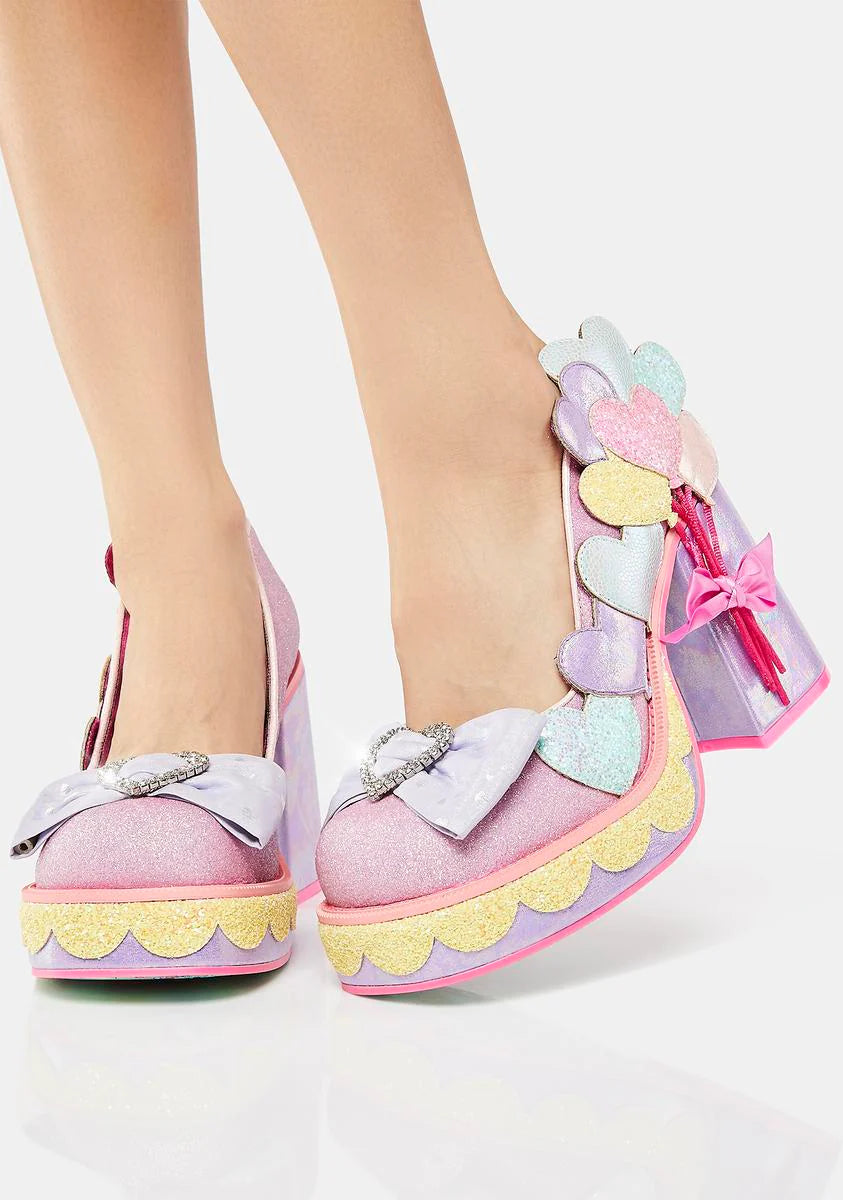Balloons And Cake Block Heels