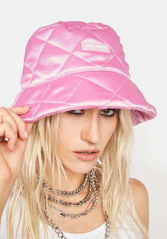 Pink Quilted Bucket Hat