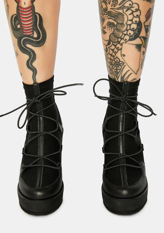 Atomic Wedge Lace-Up Booties