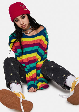 Magenta Bad In Love Ribbed Beanie