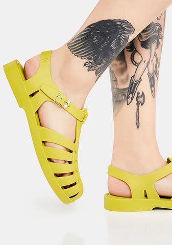 Light Green Possession Jelly Sandals