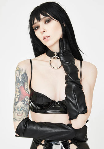 Mya Faux Leather Gloves