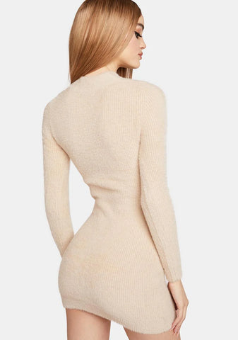 Almond Take 'Em By Surprise Mini Dress