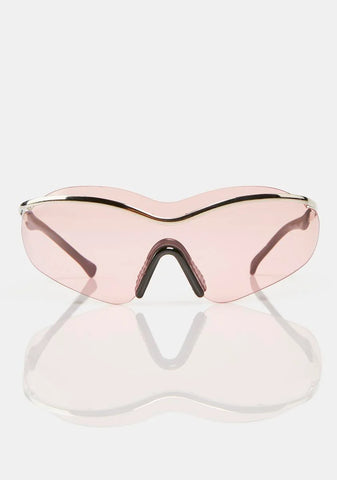New Pop Pink Shield Sunglasses