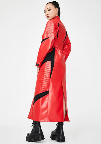 Red Motocross Long Coat