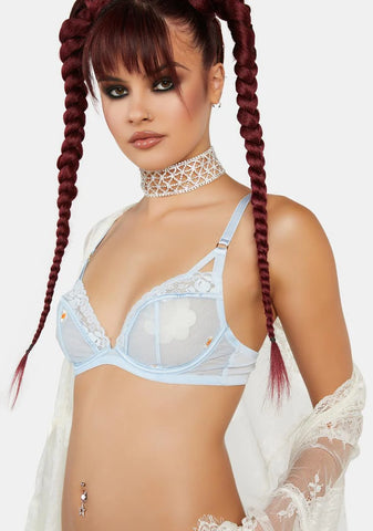 Daisy Embroidered Bra
