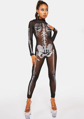 Bare Bones Sheer Skeleton Catsuit