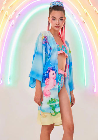 Aquatic Soul Chiffon Kimono