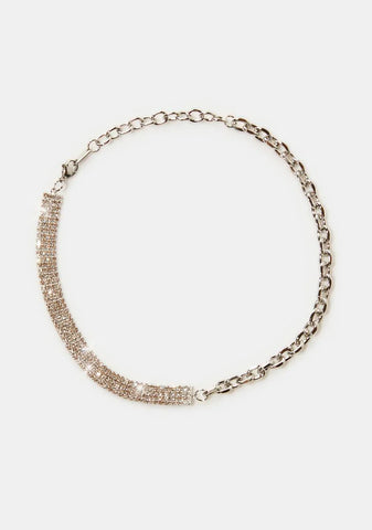 Please & Thank You Rhinestone Choker