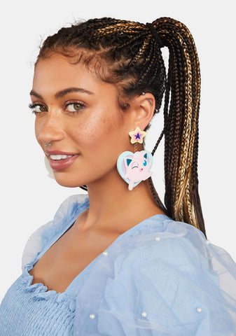 Charming Jigglypuff Drop Earrings