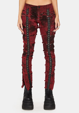 Modulation Red Acid Wash Skinny Jeans