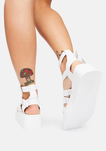 White IVO Platform Sandals