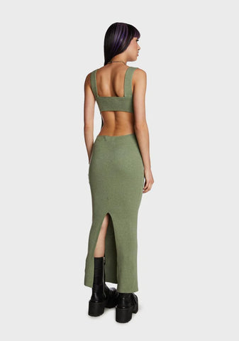Ready To Mingle Midi Dress - Green