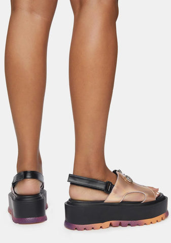 Crimson Platform Sandals