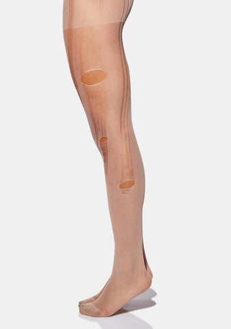 Atmosphere Nude Distressed Tights