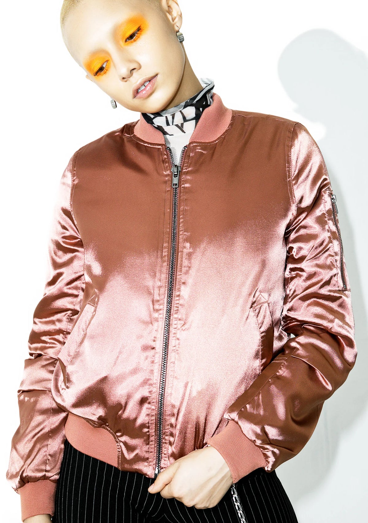 Pink Champagne Bomber Jacket