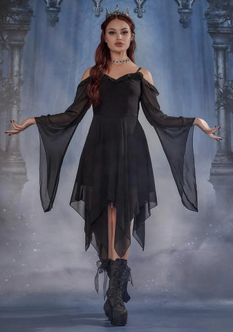 Sinister Sorceress Off The Shoulder Dress