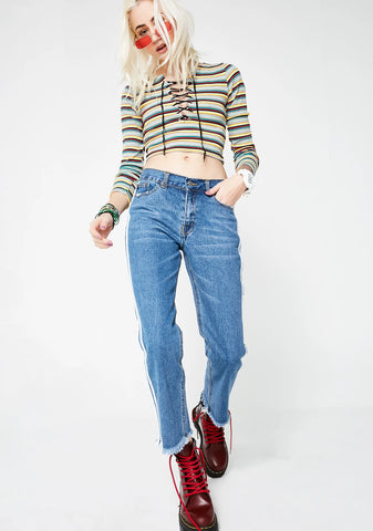 Fast Lane Striped Jeans