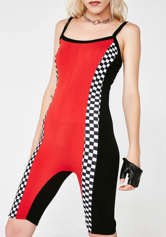 Speed Up BB Checkered Romper