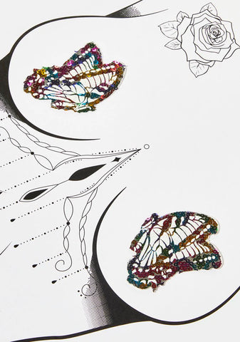 Unipoo Rainbow Sequin Beautiful Butterfly Kisses Pasties