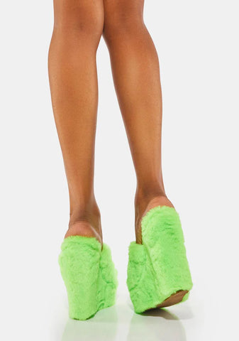 Green Sloane Wedge Heels