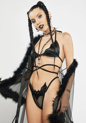 Echos Of Terror Bat Lingerie Set