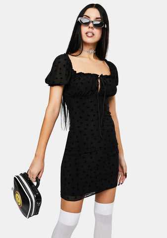 Black Flock Flutterby Jamila Dress