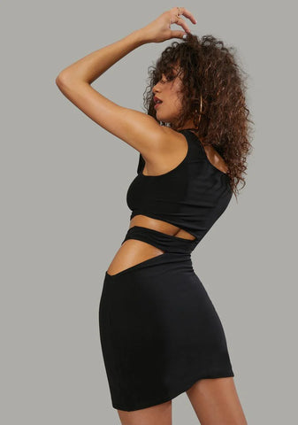 Secret Missions Sheer One-Sleeve Dress