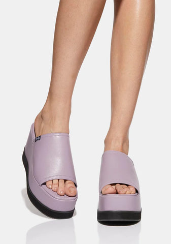 Lilac Bubble Platform Mules